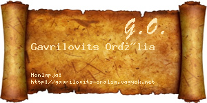 Gavrilovits Orália névjegykártya